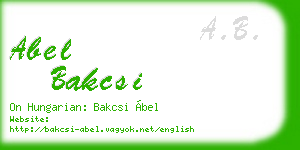 abel bakcsi business card